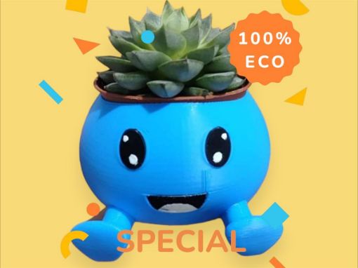 3D Printed Flower Pot Smiley Face 8cm